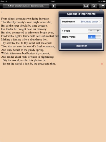 Shakespeare: Sonnets for iPad screenshot 3