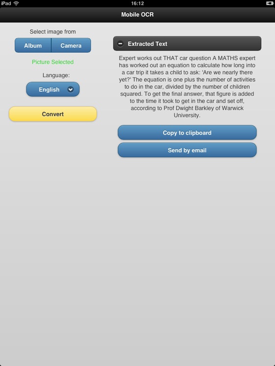 OCR Scanner - Images & documents to text - for iPad