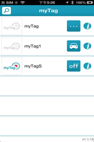 myTag BLE screenshot 2