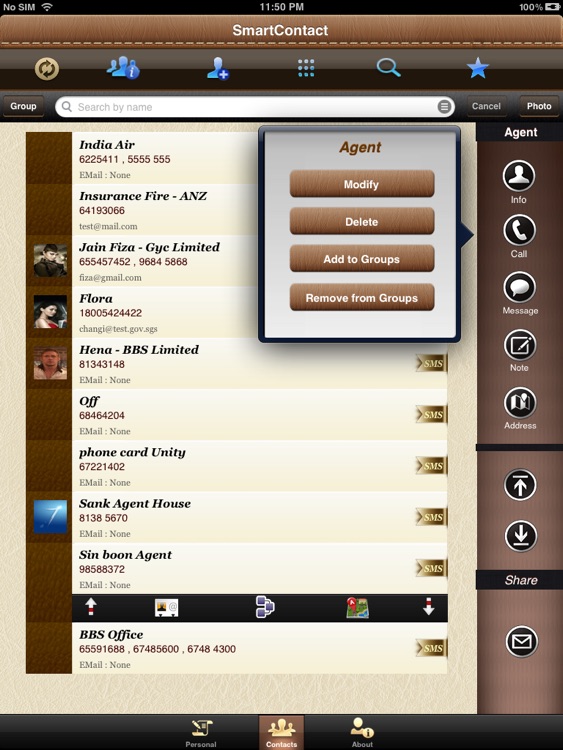 SmartContact for iPad : Contacts Manager And Personal Info Manager With Advance Features