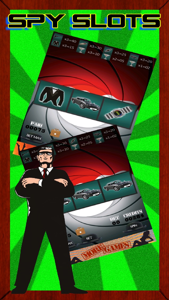 SPY SLOTS- A NEW SUPER FUN 3-REEL CASINO GAME OF ESPIONAGE WITH BLACKJACK AND A MEGA BONUS PRIZE WHEEL 1.0 IOS CASINO SPY SLOTS- A NEW SUPER FUN 3-REEL CASINO GAME OF ESPIONAGE WITH BLACKJACK AND A MEGA BONUS PRIZE WHEEL 1.0 IOS