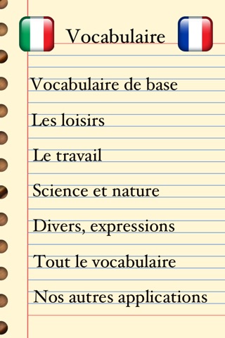 Vocabulaire Italien - Français - Flashcards screenshot 2