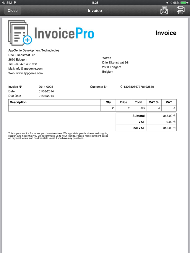‎Invoice-Pro Screenshot