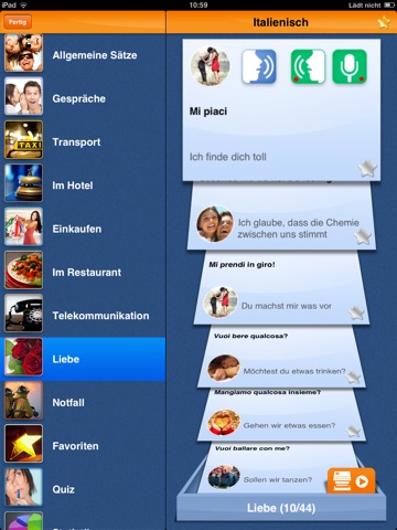 iSpeak Italian HD: Interactive conversation course - learn to speak with vocabulary audio lessons, intensive grammar exercises and test quizzes screenshot 4