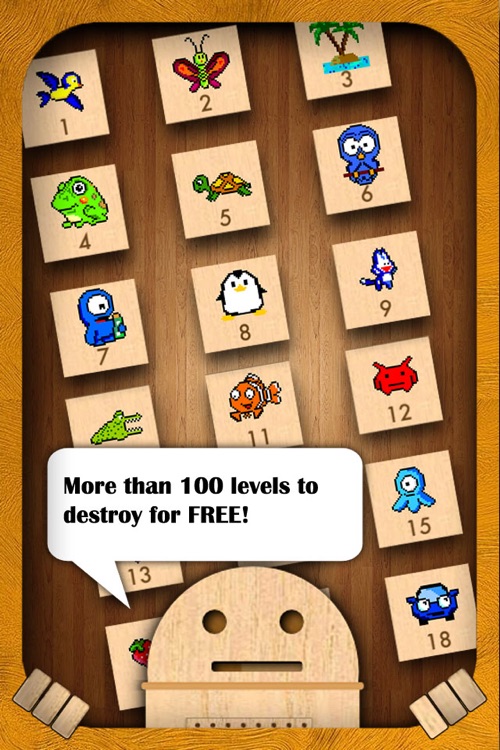 Woodroid HD+: Pixelart brick breaker