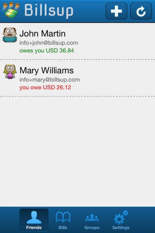 Billsup - split group expenses screenshot 3