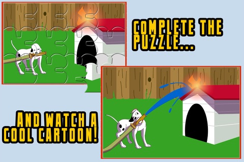 Fireman JigSaw Puzzles - Animated Puzzles for Kids with Fun Firetruck and Firemen Cartoons in HD! screenshot 2