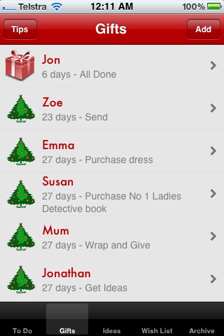 My Gift Tracker screenshot 2