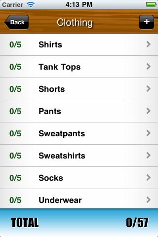 Packing List
