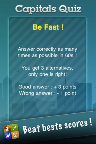 Capitals Quiz : Be fast ! screenshot 2