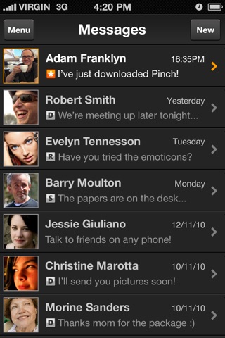 Pinch iMessenger screenshot 2
