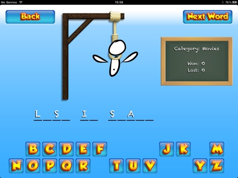 Hangman HD + Multiplayer Bluetooth screenshot 3