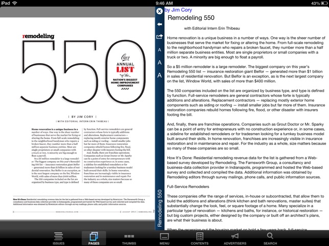 Remodeling Magazine Reader On The Ipad Screenshots