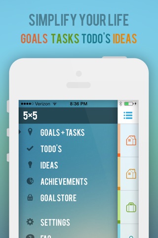 5x5 : Goals into Action! Organize your Tasks the right way. screenshot 2
