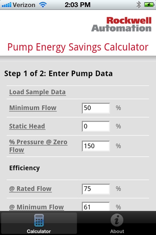 Pump Energy Savings Calculator from Rockwell Automation by Rockwell