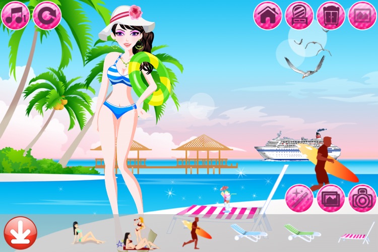 Beach Fashion Lite - Dress up and Makeup Game screenshot-3