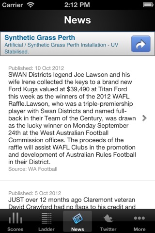 WAFL Fixtures, Results & News screenshot 4