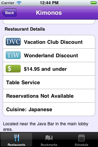 Disney World Dining Planner screenshot 2