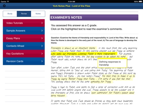 Lord of the Flies York Notes GCSE for iPad screenshot 4