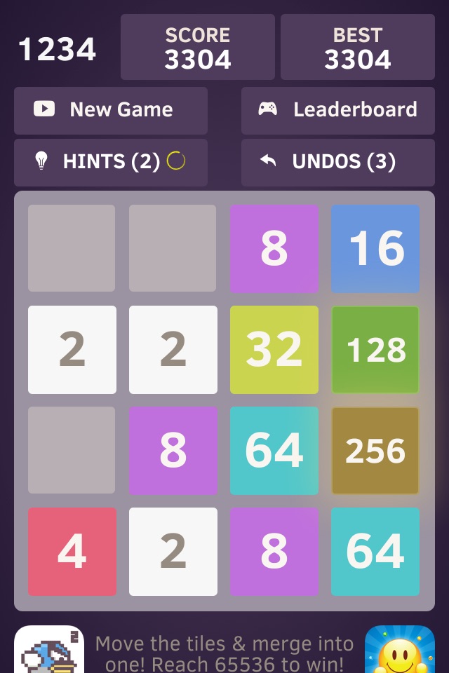 1234 - Number tiles merge puzzle game free screenshot 2