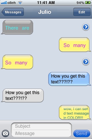 Colored Bubble Texting!! screenshot 3