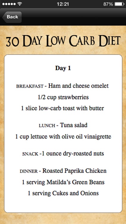 30 Day Low Carb Diet Meal Plan