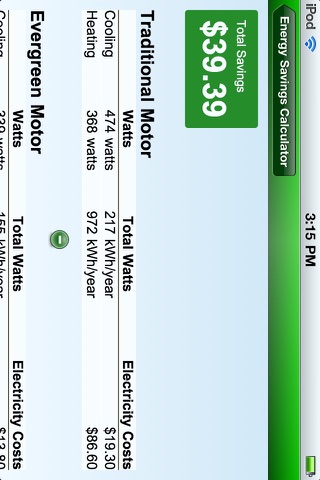 Evergreen Energy Calculator screenshot 2