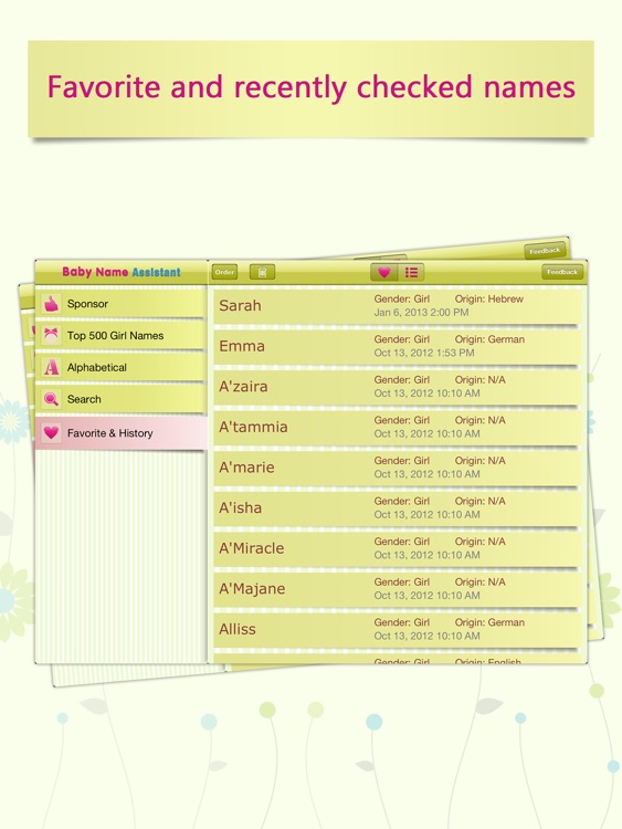 Baby Girl Name Assistant for iPad