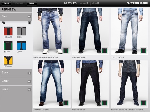 G-Star Denim Menu screenshot 2