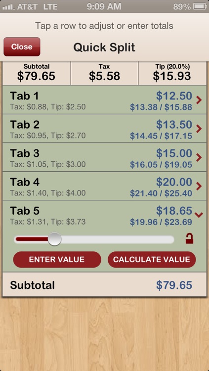 Separate Checks with QuickSplit - The Best Check Splitter / Tip Calculator...Period screenshot-4