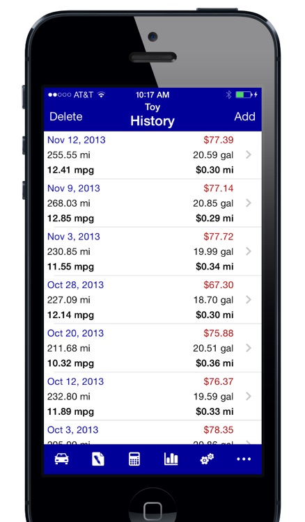 Gas Log - MPG Fuel Calculator