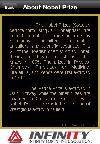 Nobel Prize Encyclopedia screenshot 2