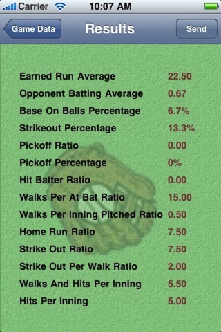 MyBaseball Pitching Stats screenshot 2