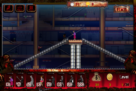 A Zombie Mall Defence Tower 8bit Pixel Game screenshot 3