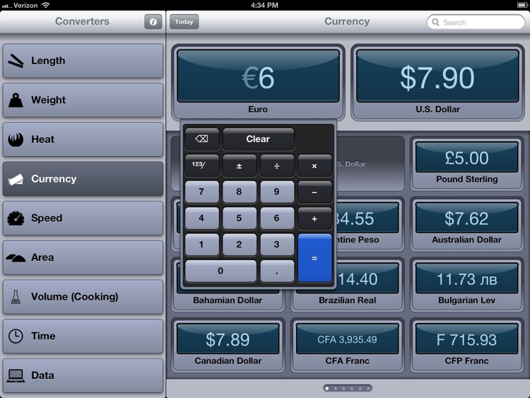 Converter for iPad (units and currencies)