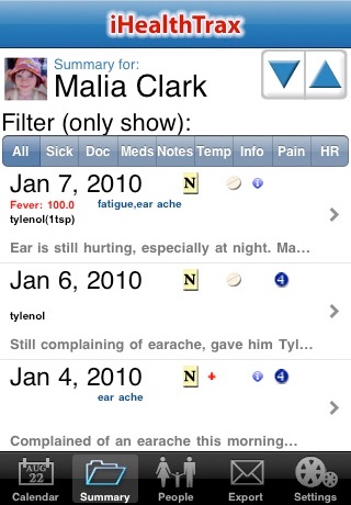 iHealthTrax (formerly Illness Tracker) screenshot 2