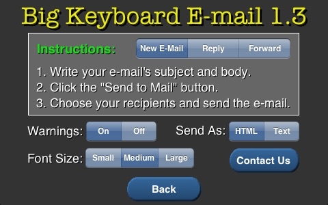 Big Keyboard Email screenshot 3