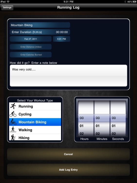 iRun Log - Running and Cardio Journal