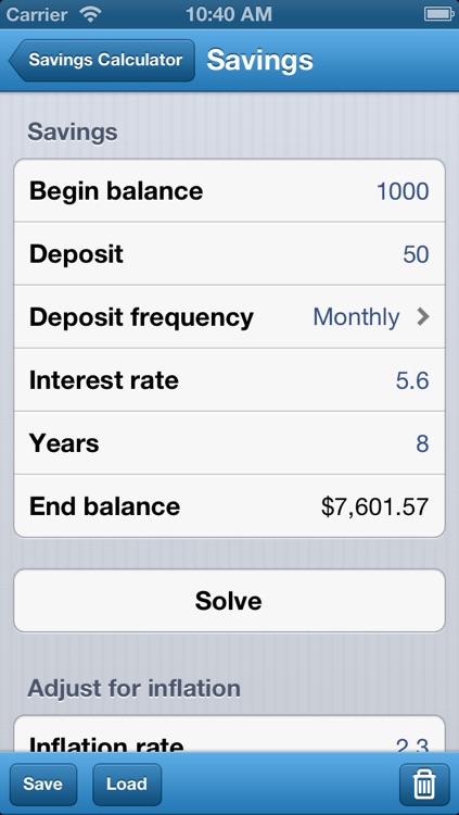 savings calculator retirement college home car vacation