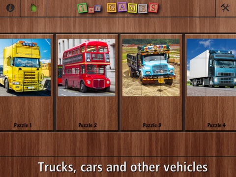 1st GAMES - Trucks, cars and other vehicles HD puzzle for kids screenshot 2