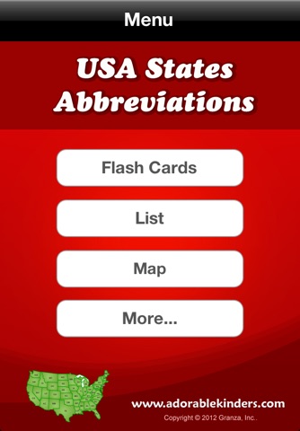 USA States Abbreviations Flash Cards screenshot 2