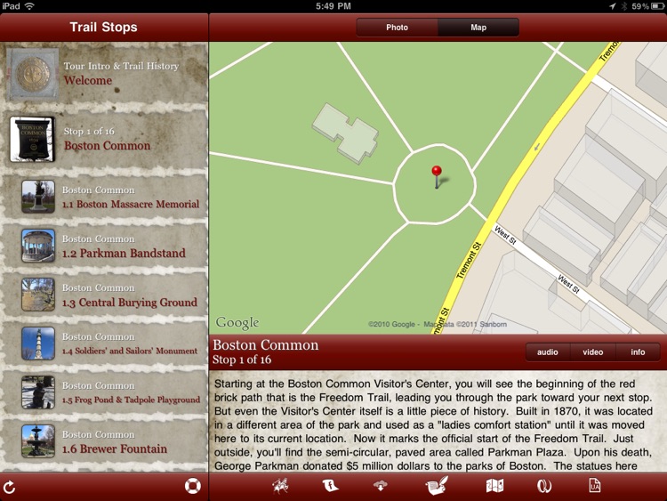Tour Boston's Freedom Trail for iPad