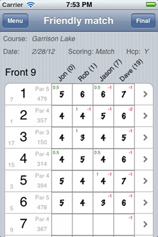 Simple Golf Scorecard screenshot 2