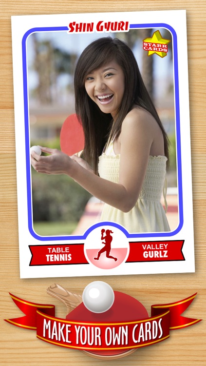 Table Tennis Card Maker - Make Your Own Custom Table Tennis Cards with Starr Cards