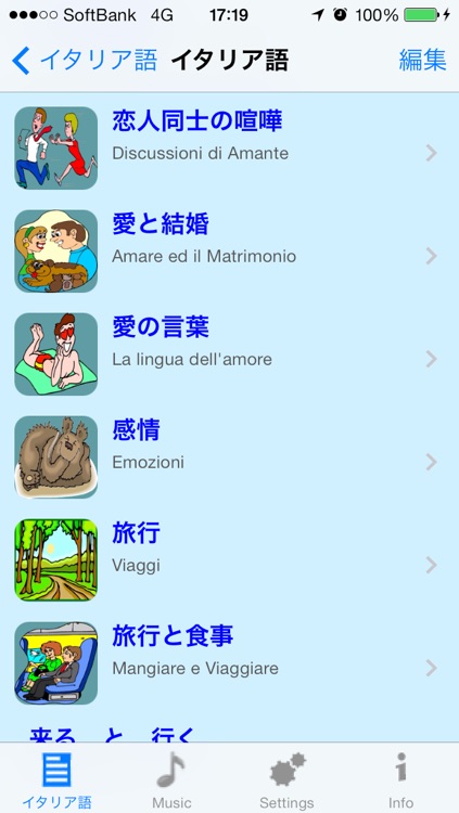 イタリア語 - Talking Japanese to Italian Translator and Phrasebook screenshot-3