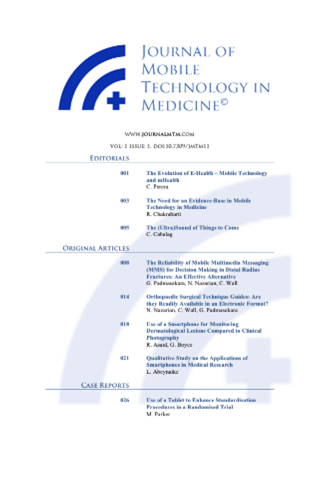 Journal of Mobile Technology in Medicine screenshot 2