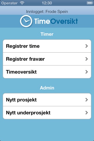 TimeOversikt screenshot 2