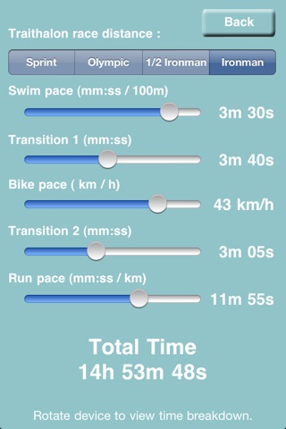 Triathlon Pace Calculator screenshot 3