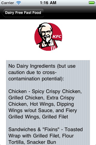Dairy Free Fast Food