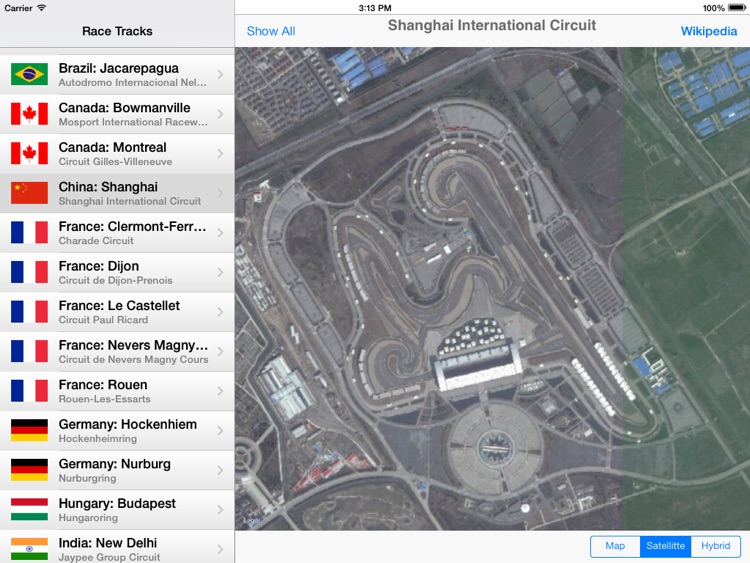 Circuits - Formula race tracks around the world (iPad)